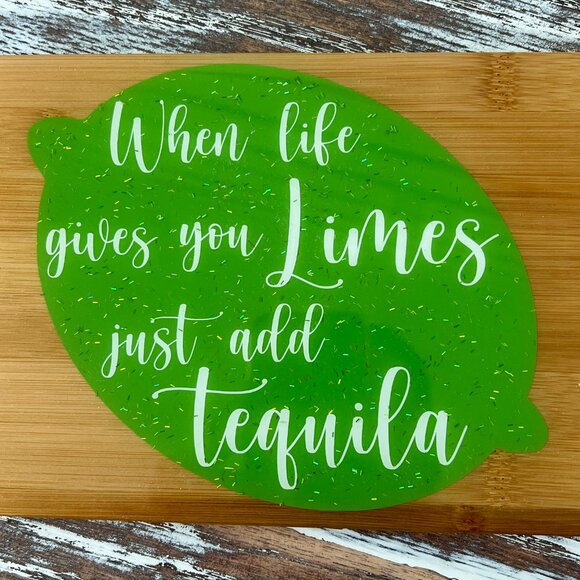 Limes Just Add Tequila Cutting Board Resin Wood Cutting Board Charcuterie Board - Picture 6 of 6